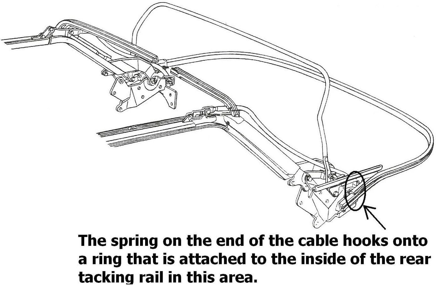 for Cadillac for Eldorado 1972-1976 Biarritz Top Side Tension Hold Down Cables 2-Qty Convertible