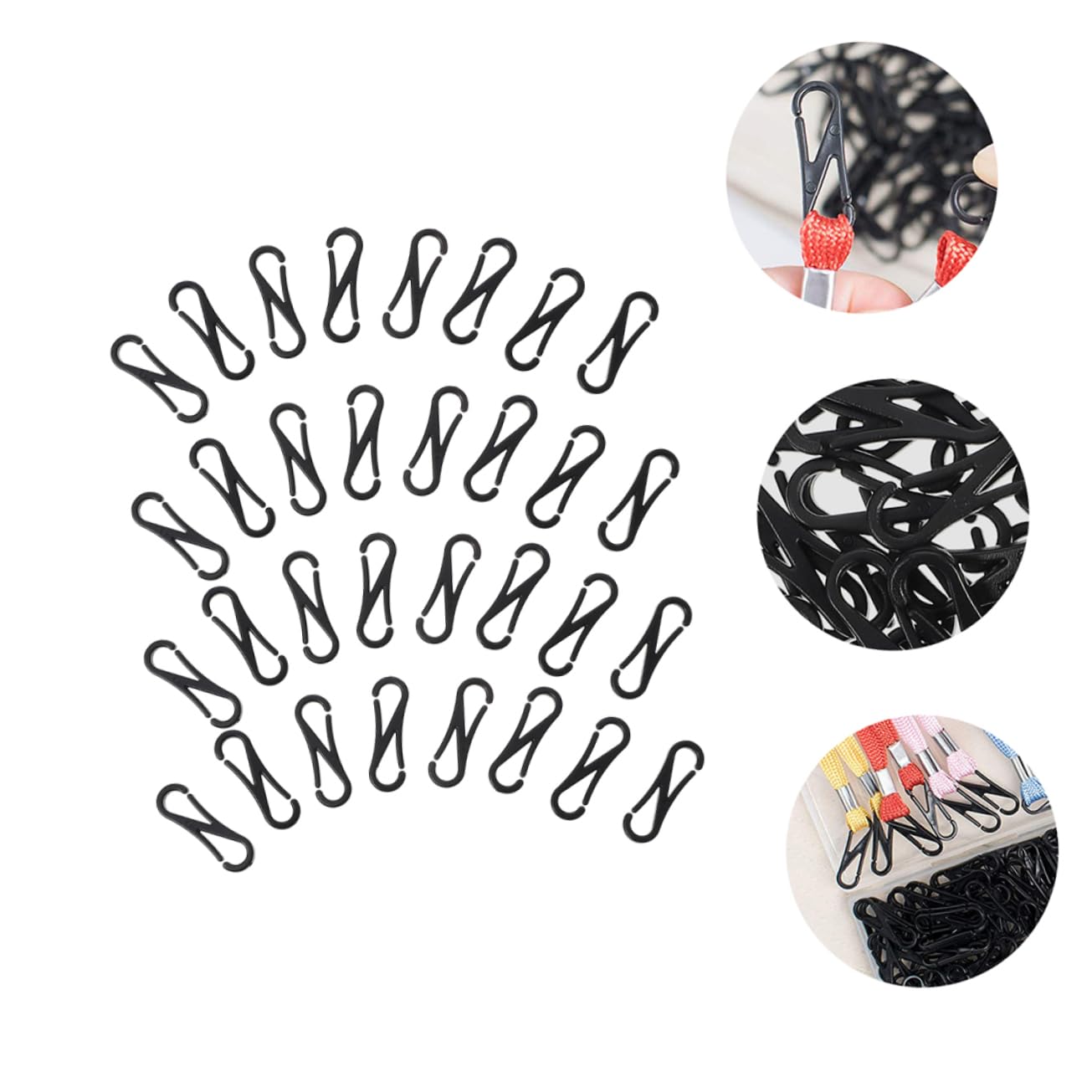 HOODANCOS 200pcs Plastic Spring Hooks Versatile Hanging Clips for Lanyards Crafts Keychains and Pet Tags Durable and Lightweight Design Black