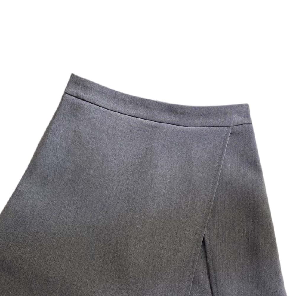Rock Damen,Damen-Minirock Schwarz High Waist Hüftwickelrock Mit Schlitz Mit Reißverschluss A-Linienrock Mit Hose Einfarbig Kurzer Rock Für Mädchen Damen, Xs