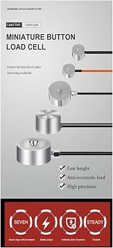 Load Cell, 10 Micro Load Cell 5Kg 10Kg 20Kg 30Kg 50Kg 100Kg 200Kg 300Kg 500Kg Small Button Compression Force Sensor(150KG)