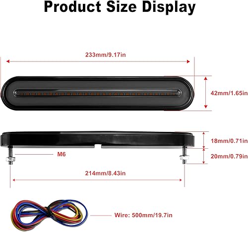 Miniatura 5 de Kit de luces LED para guardabarros traseros duales, compatible con Harley Davidson Motorcycles Road King Glide, montaje vertical con tira de luz