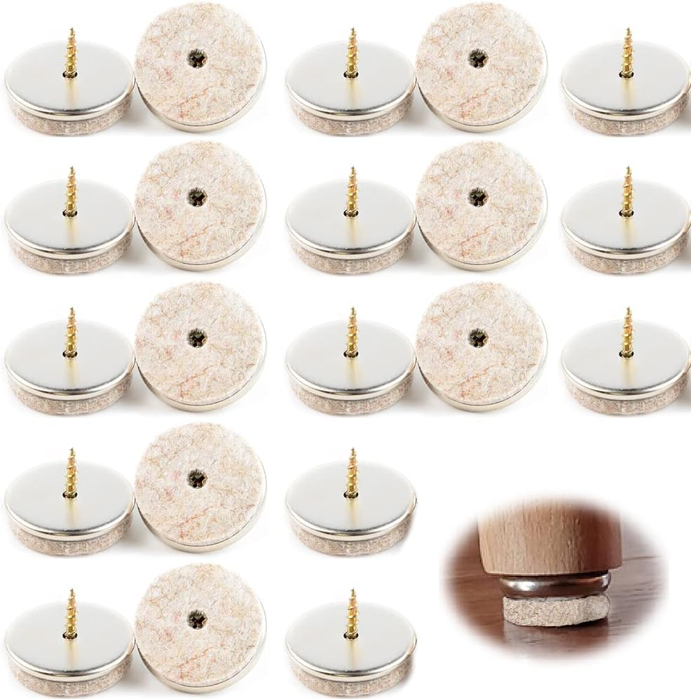 Lxoraziy 40 PCS Felt Gliders, 38mm Diameter Felt Pads for Furniture