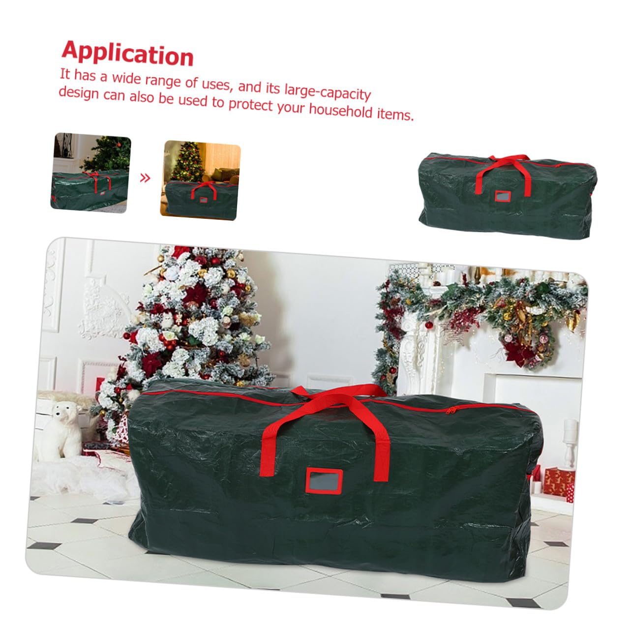 Bolsa para Árbol de Navidad con Cremallera y Asas de Almacenamiento Hogar Bolsa de Árbol de Navidad Resistente al Agua Polvo para Decoración de Ventana