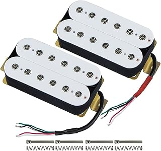 Cuerdas De Guitarra Acustica Pastilla de recogida eléctrica de la guitarra Cuello del puente de la cabina Imán de cerámica Piezas de guitarra, Negro / Elija Juego De Cuerdas Guitarra Acustica(White)