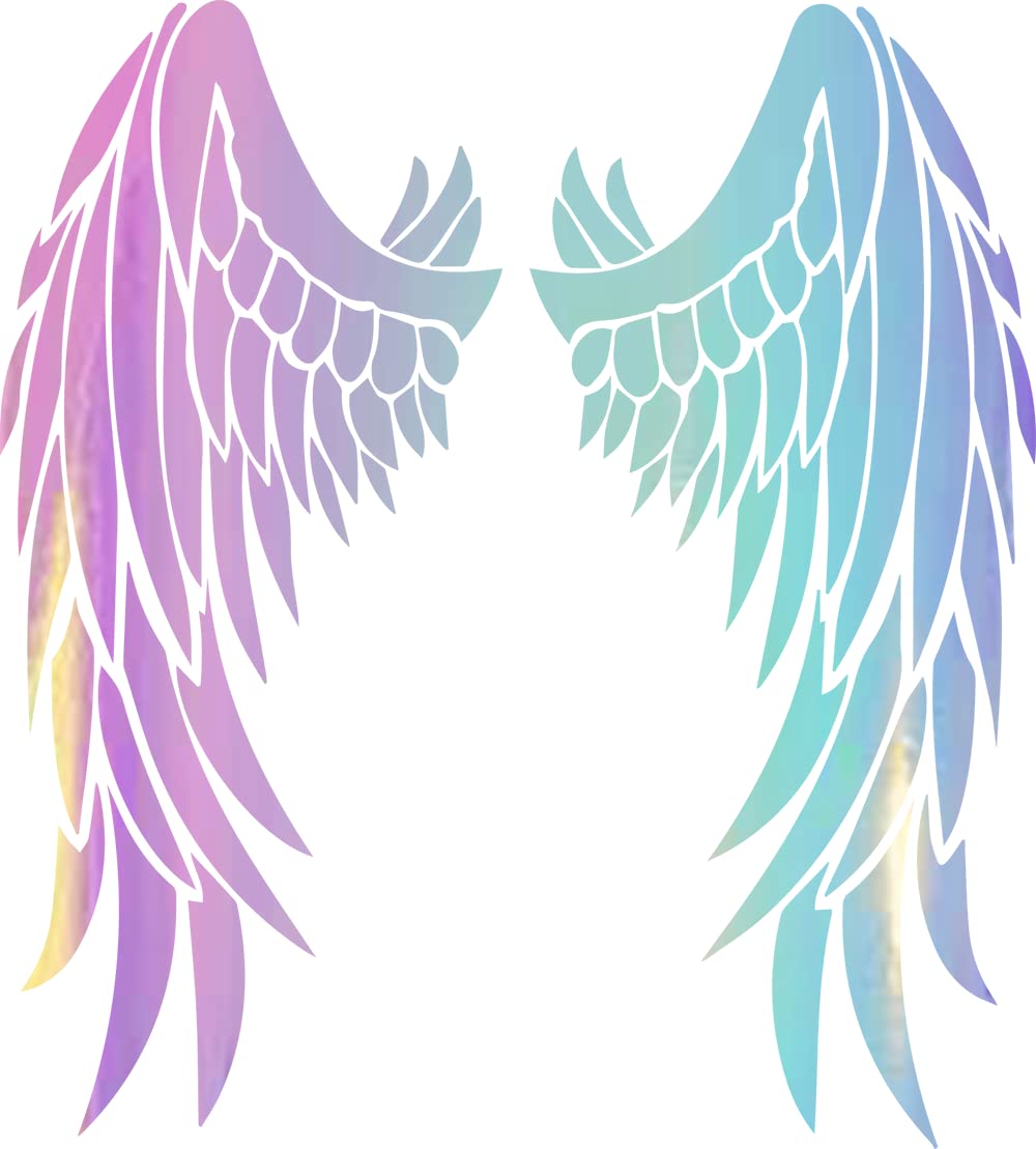 Saint Wings Lovely 1 (Holographic Opal Purple) (Set of 2) Premium Waterproof Vinyl Decal Stickers for Laptop Phone Car Window Bumper Mug Tuber Cup Door Wall