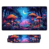 マウスパッド 大型 ゲーミング きのこ マウスマット デスクマット 特大 おおきい キーボードパッド ゴム底 防水手入れ簡単 快適操作性 滑り止め 耐久性 良い おしゃれ かわいい サイバーカフェ オフィス最適 適度な表面摩擦 女性へのプレゼント 80 x 40cm s-608