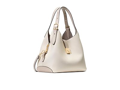 Kate Spade New York Deco Colorblocked Pebbled Leather Medium Crossbody Tote Cross Body Handbags Cashew Milk