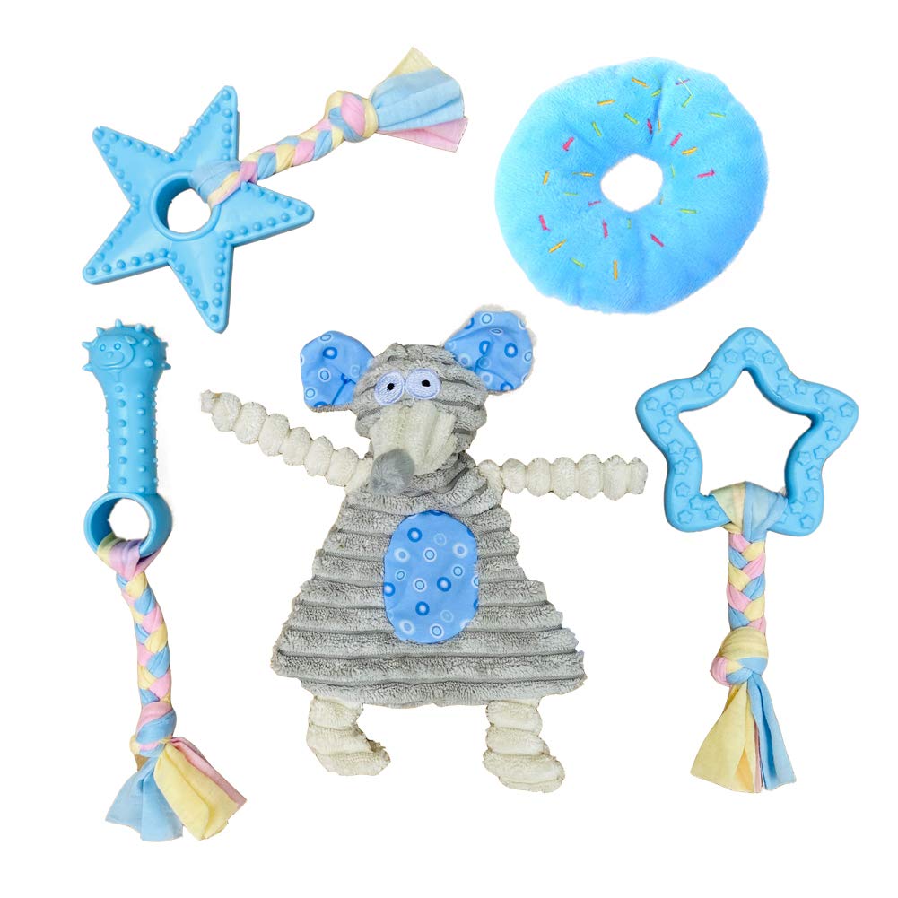 Volacopets Puppy Toys for Teething Puppy Chew Toys for Small Dogs Puppy Supplies Blue Small Breed Corgi Size