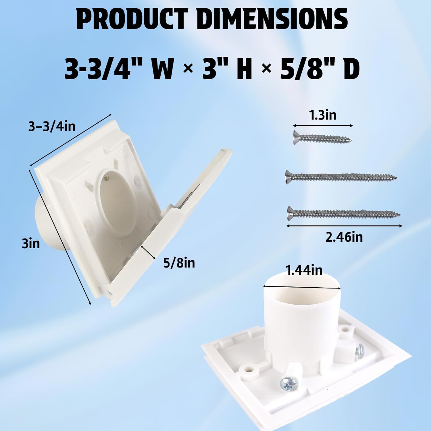 360W Central Vacuum Wall Inlet Valve Plate Cover Fit for NuTone Broan | Automatic Inlet Valve Cover, Compatible with CH515 CH230L Hoses, Compatible with CF361 CF361F Mounting Bracket