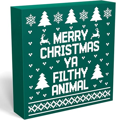 Miniatura 8 de Divertido letrero navideño con texto "Lets Get Lit", decoraciones navideñas para interiores, accesorios de escritorio de invierno y Navidad,