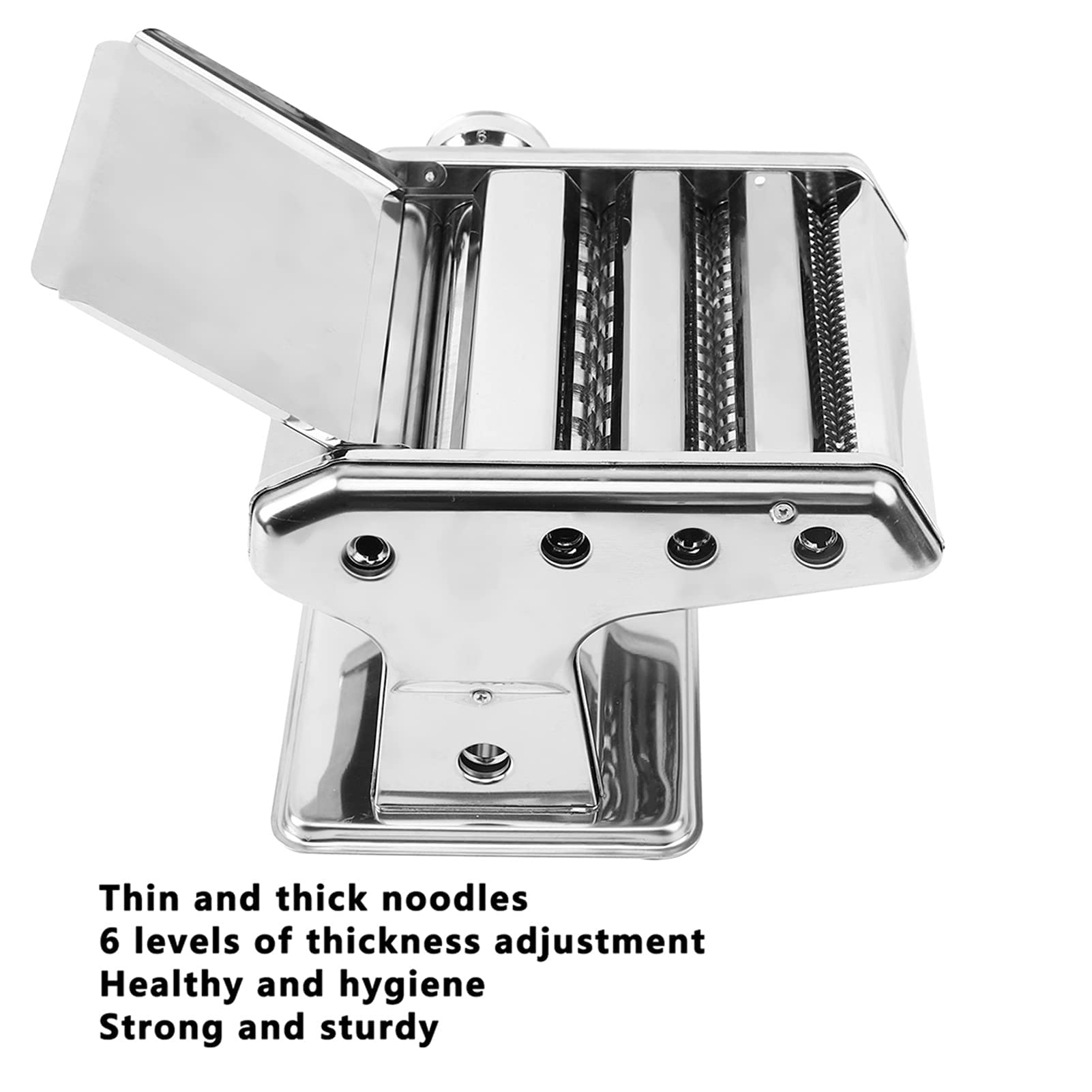 Ejoyous Máquina de Pasta Manual, Máquina de Pasta Prensa de Pasta 6 Ajustes de Rodillo de Pasta Ajustables Máquina de Pasta Máquina de Pasta para Espaguetis Fideos Lasaña 2-4,5 Mm