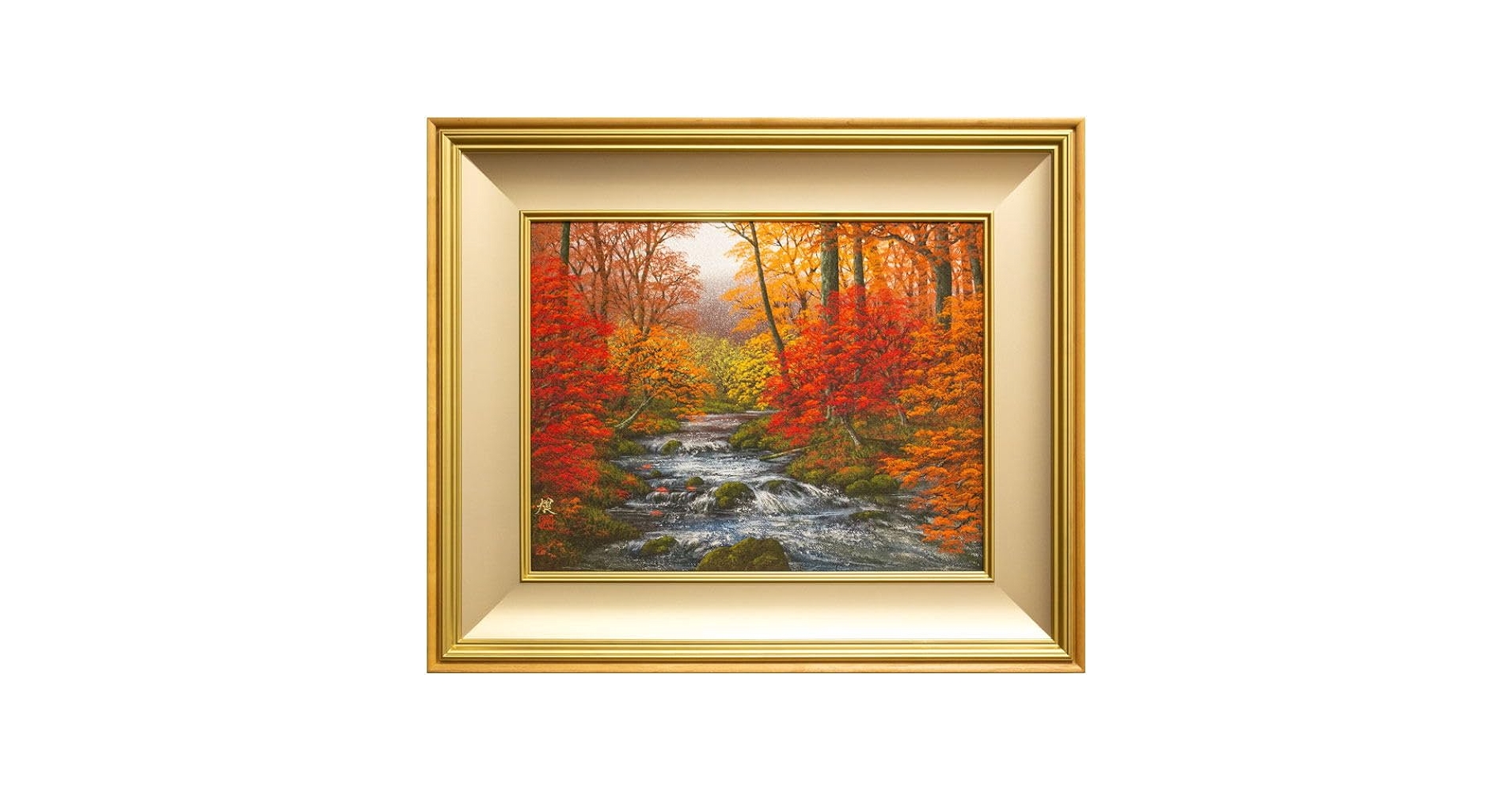 水彩画【秋思】印あり25万　箱あり 透明水彩画「コスモスの花束」イラストミニ額 プチギフト 花