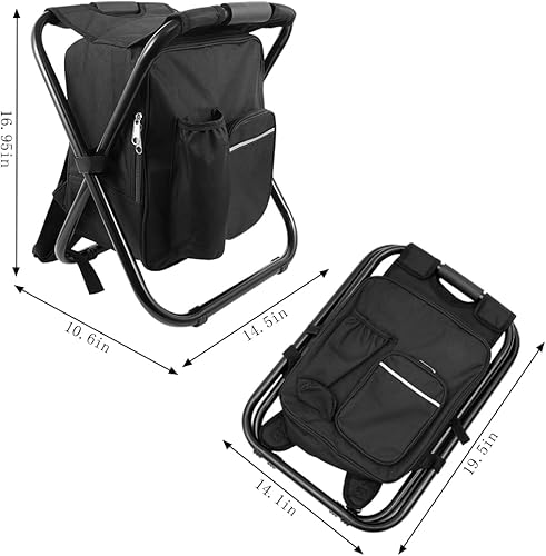 Miniatura 3 de Taburete plegable portátil con compartimento refrigerador, color negro