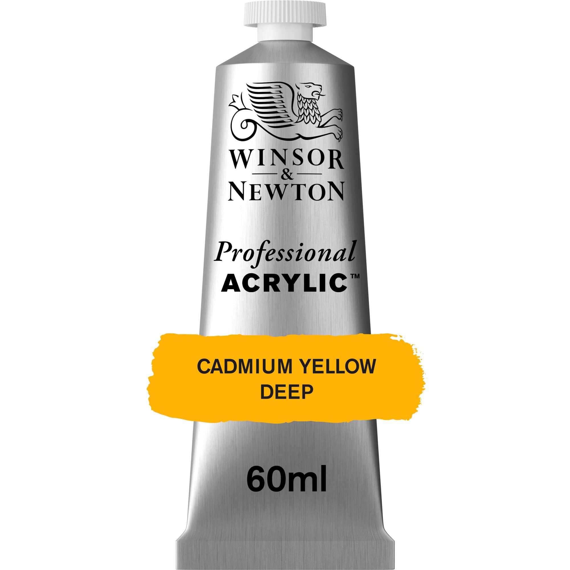 Winsor & Newton Professional Acrylic Paint, Cadmium Yellow Deep, 60 ml Tube
