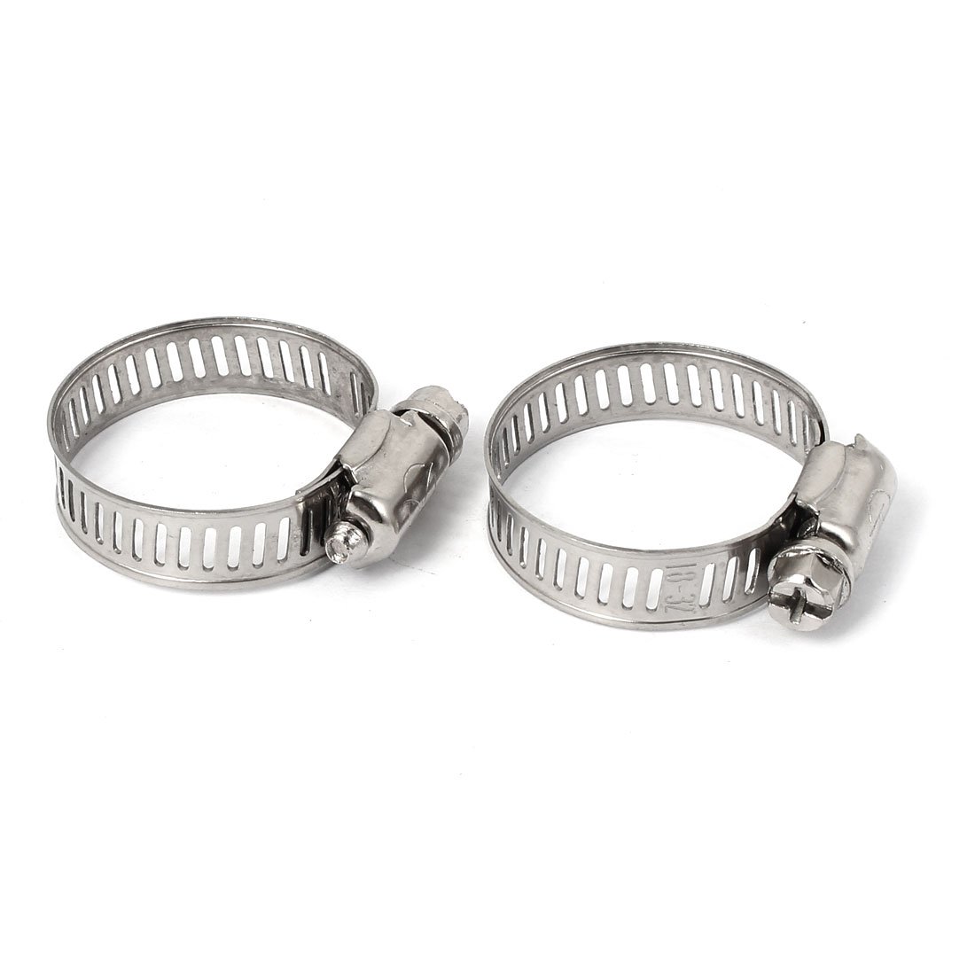 Aexit 25 Pcs Clamps Silver Tone 10-16mm Adjustable Worm Drive Hose Clamps Strap Clamps 8mm Width