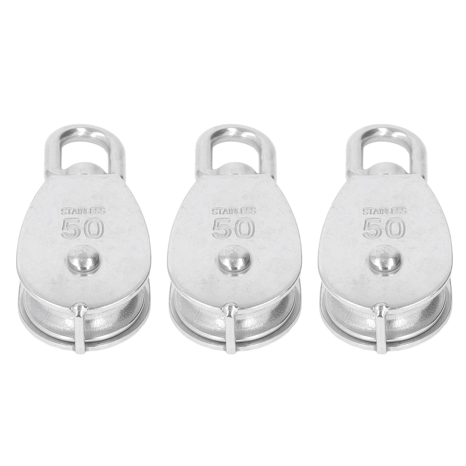 CDQL 3-teiliges Einzelrollenblock-Set, 400 kg Lager, Edelstahl, Riemenscheiben-Rolle zum Heben von Booten, Decks, Abschleppen