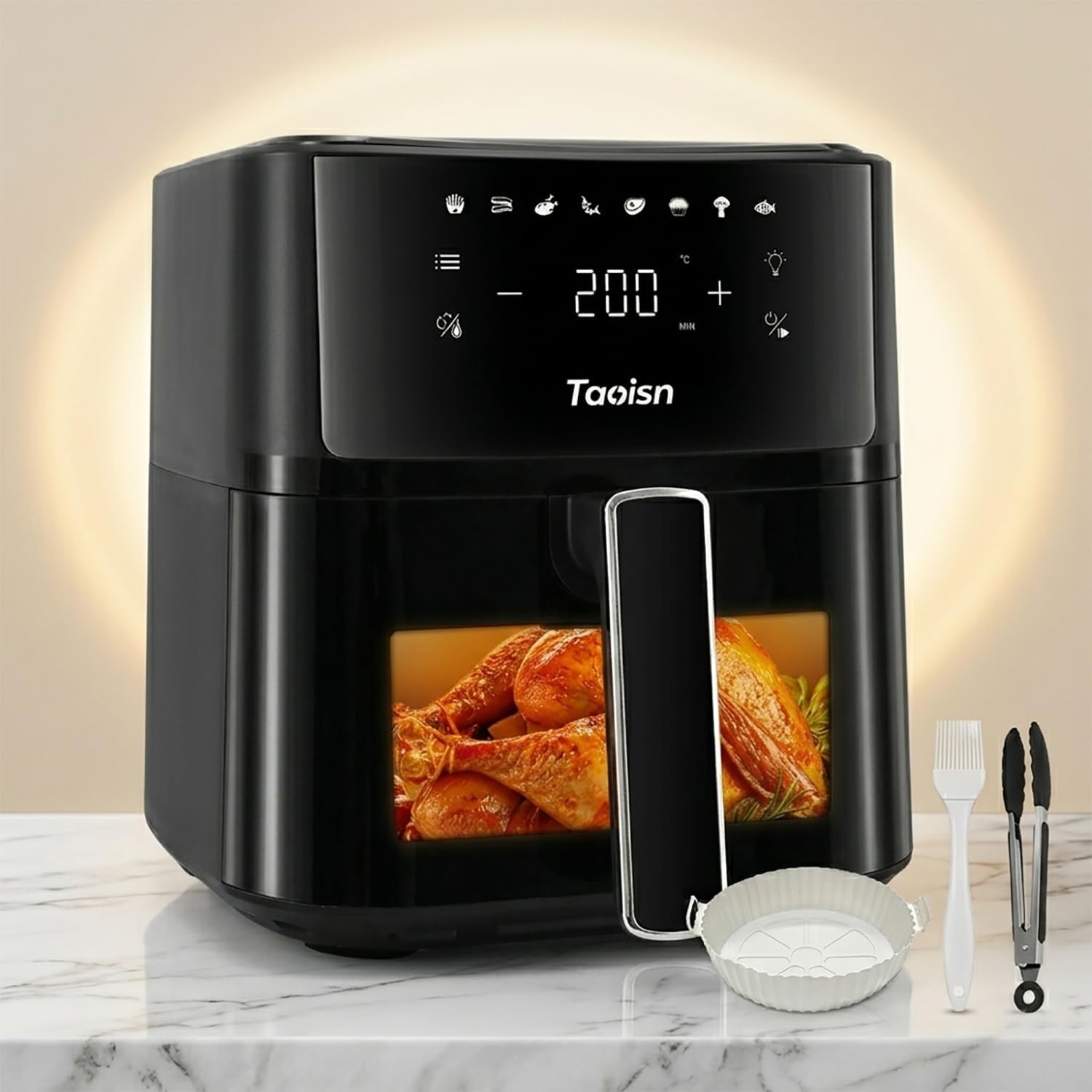 مقلاة هوائية سعة 6 لتر بقدرة 1700 واط مع نافذة عرض وشاشة لمس ر... - view 1