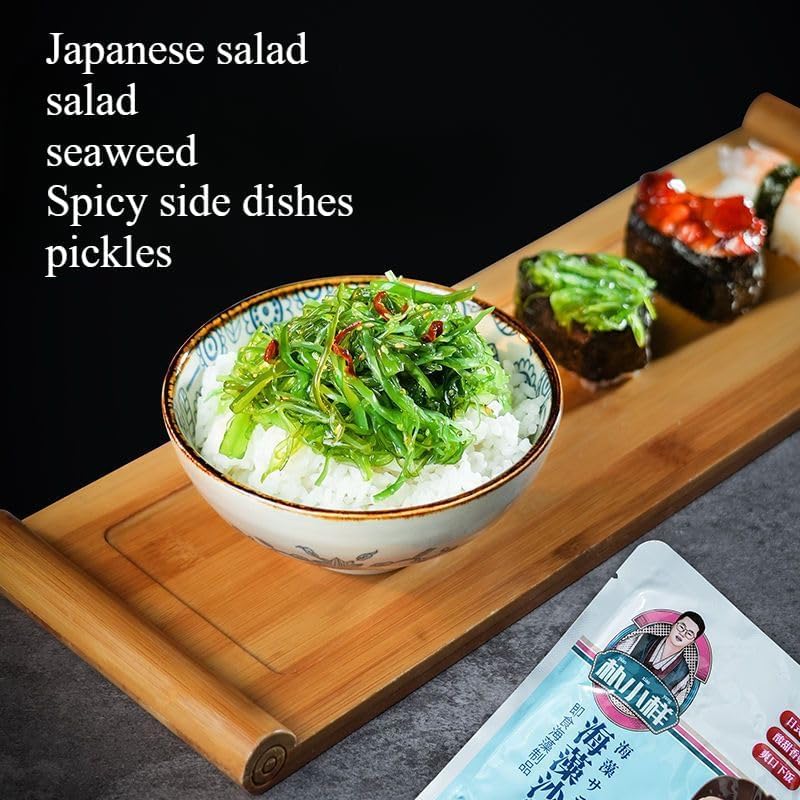 Shredded seaweed,wakame,vegetables,Cold salad,Japanese side dishes,pickles,vegan,Sweet and sour dishes,Sea cabbage,kimchi,delicious Chinese snack (3 flavor mix,6bags)