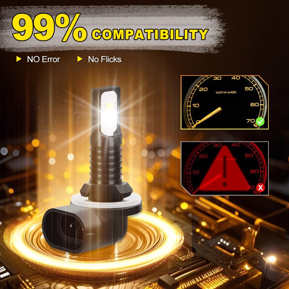 Bombillas LED Para Faros Delanteros, 120W, 12V, H7 Luz de carretera y luz de cruce, 881 Luz Antiniebla, Luces LED anti-deslumbramiento, resistente a polvo/lluvia, For Kia Sorento 2014-2018