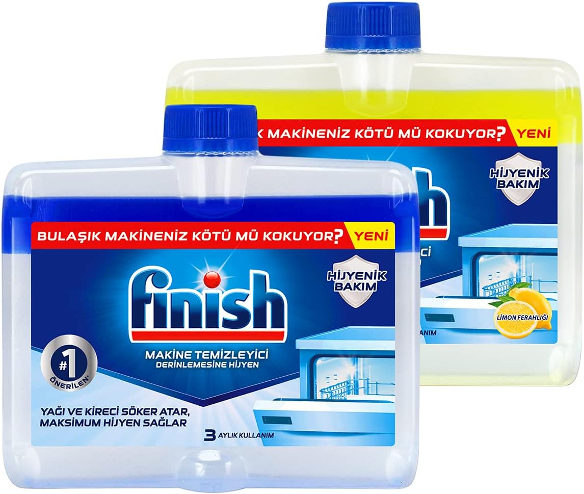 Finish Bulaşık Makinesi Temizleyicisi Limonlu & Normal (2 x 250 ml)