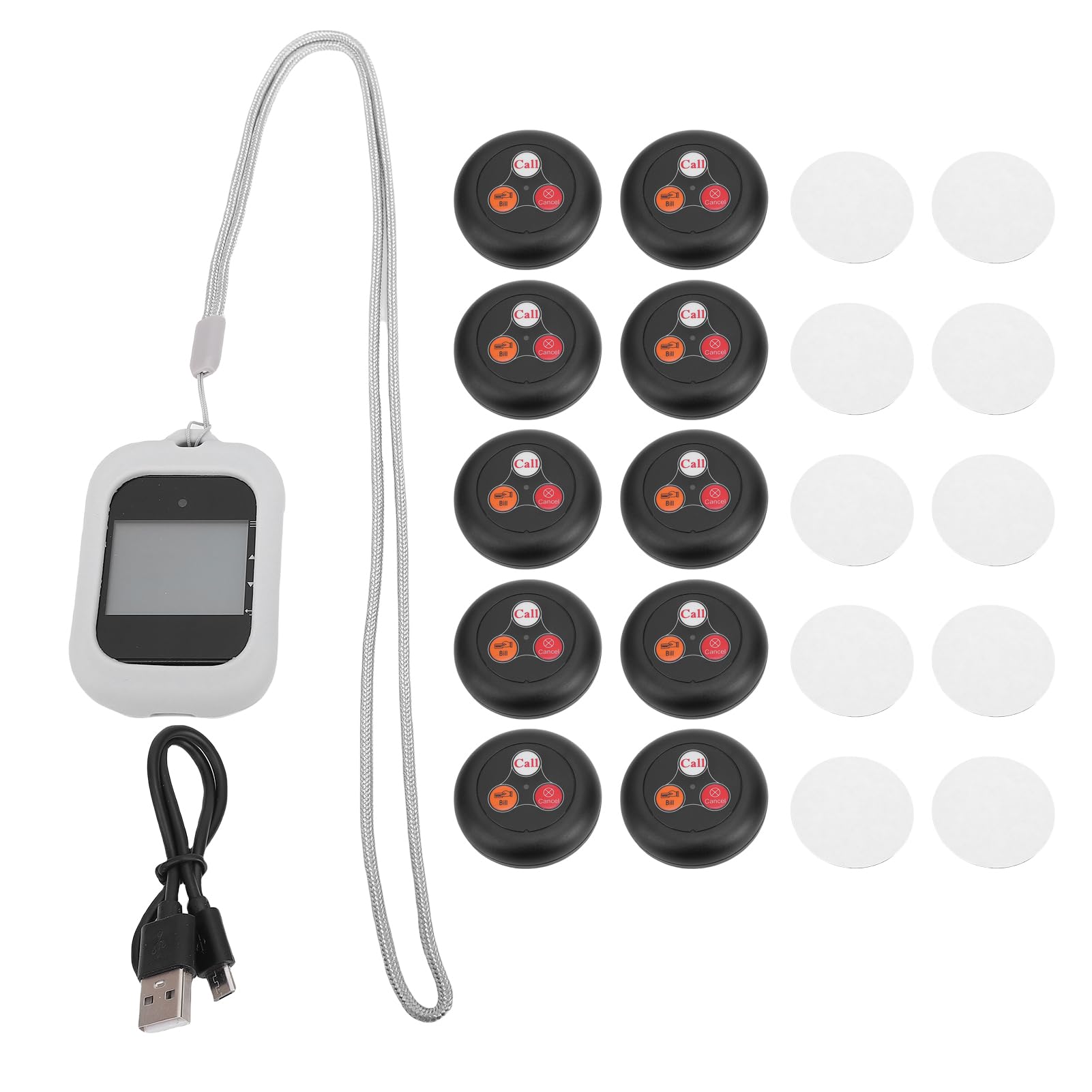 Luocute de Llamadas Inalámbricas, Botones de Llamadas de Cuidador Paciente Campa de Llamadas con 10 Botones de Alerta de Enfermería de Impermeabilización 1 Receptor 433.92MHz de