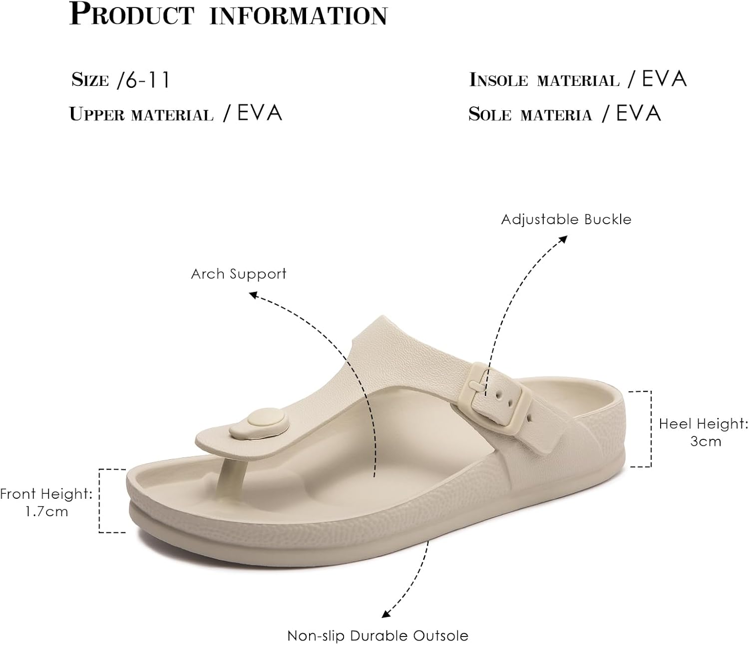 FUNKYMONKEY EVA Flip Flops Waterproof Adjustable Thong Sandals for Mens and Womens - Image 6