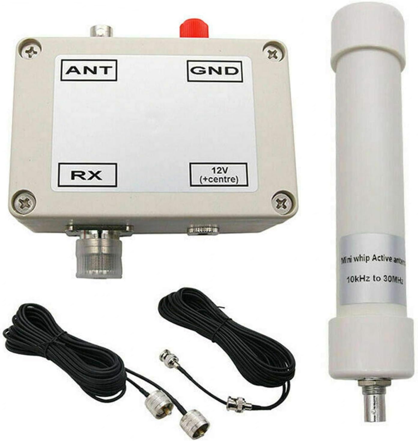 MOVKZACV Mini Active Antenna Assembly, 1 SDR Active Antenna and 2 Connection Cable, 10Khz - 30Mhz VLF LF HF VHF Active Antenna