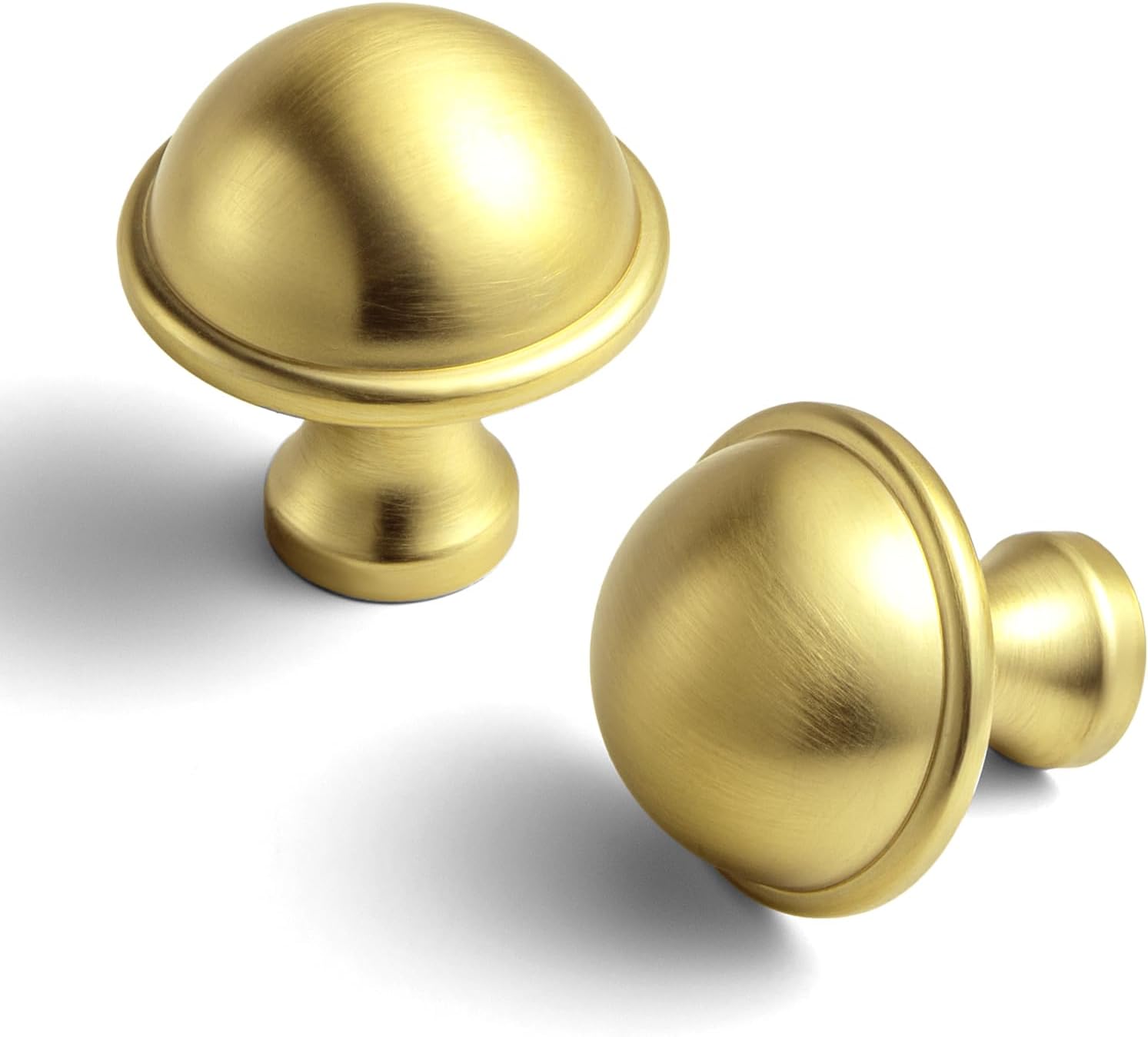 6 Pack Antique Brass Cabinet Knobs, 1.2 Inch Diameter Vintage Mushroom Drawer Pulls, Solid Zinc Alloy Round Hardware for Kitchen Cupboard, Dresser, Wardrobe, Bathroom Vanity