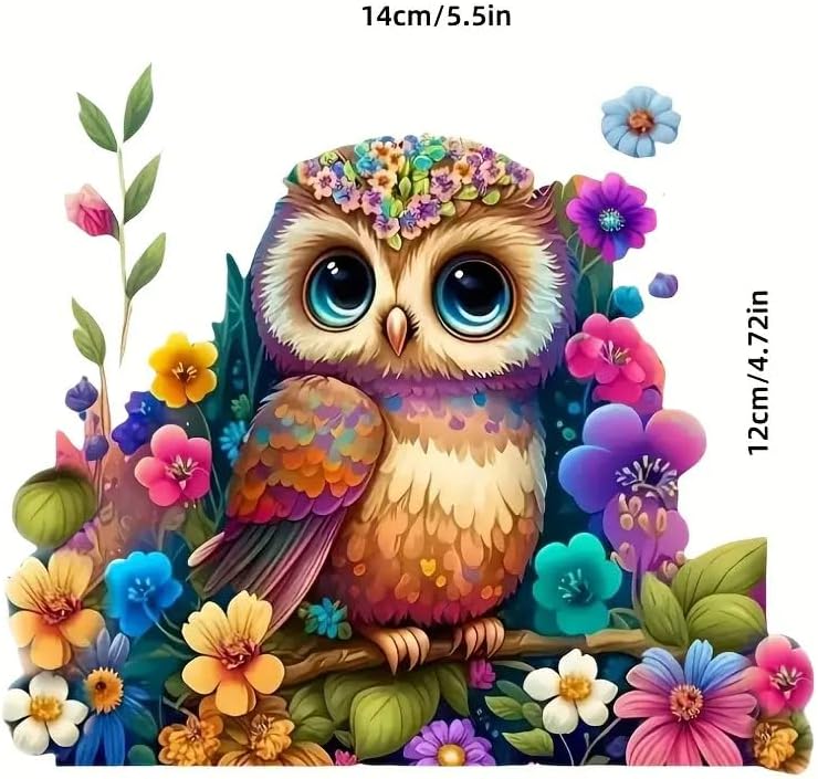 Owl Bird Flower Floral PVC Vinyl Car Decals Stickers Waterproof Self-Adhesive Decals for Cars, Laptops, Trucks, Motorcycles Wall Window Luggage Scratch Cover Door Decor Sticker - Image 4