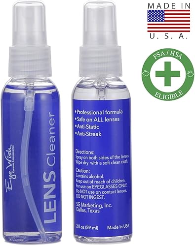 Miniatura 2 de Spray limpiador de lentes  2 paquetes de 2 onzas de spray de limpieza de gafas y 2 paños de limpieza de microfibra para pantallas, lentes o gafas de