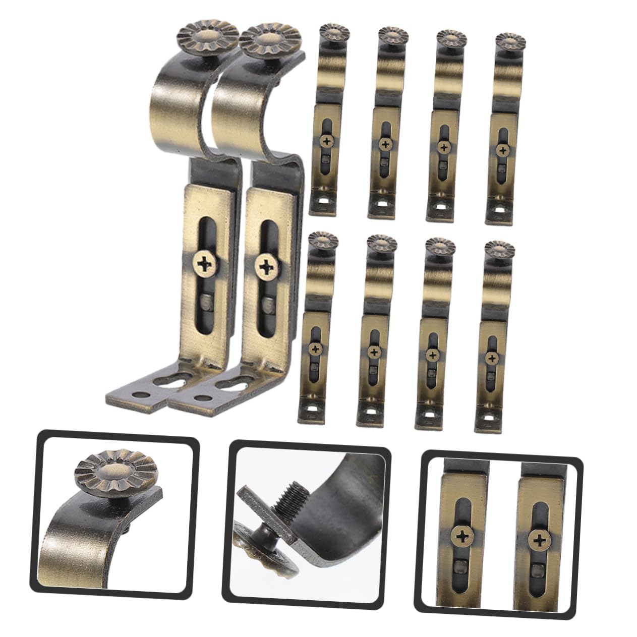 Supporti per Bastoni per Tende Facili da Installare in Ferro Finitura Liscia 10 Pezzi e Design Semplice per Soggiorno e Studio