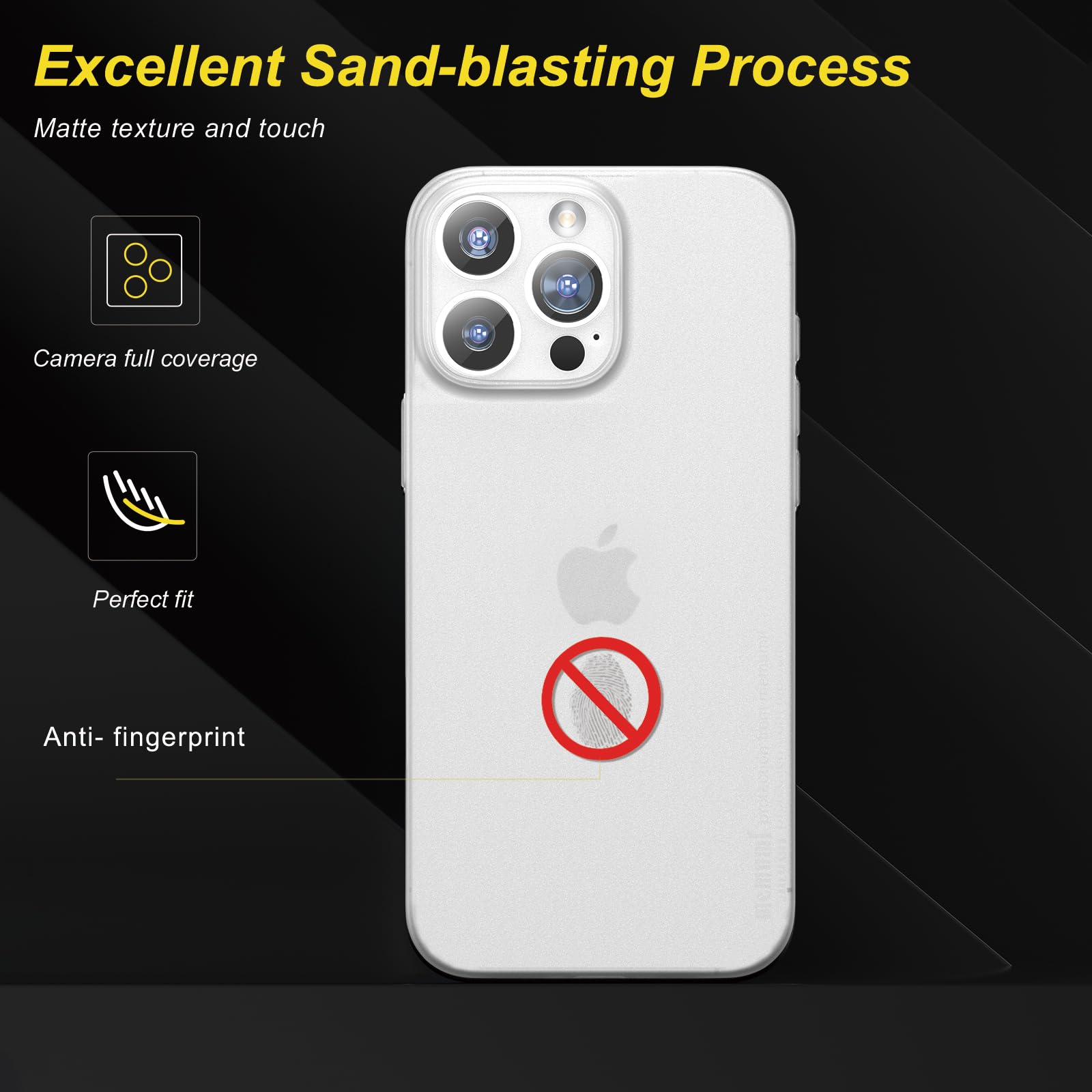 memumi 0.3mm Ultra Slim Case for iPhone 16 Pro, Matte Finish Case with Full Camera Protection - Image 4