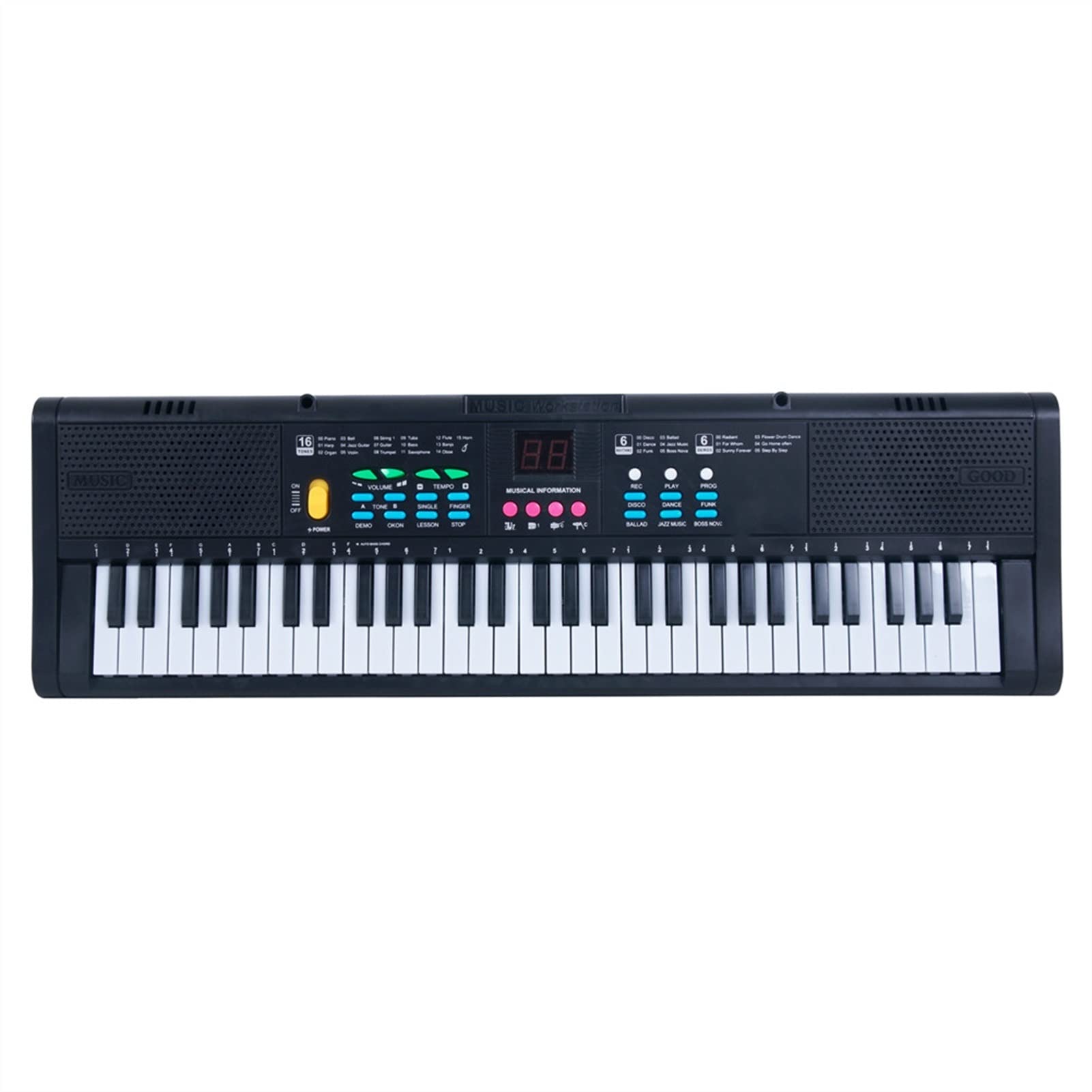 Tastiera Musicale 61 Chiavi Digital Electric Piano Music Tastiera Piano Elettrico Multifunzionale con Tastiera Dell'interfaccia Microfono