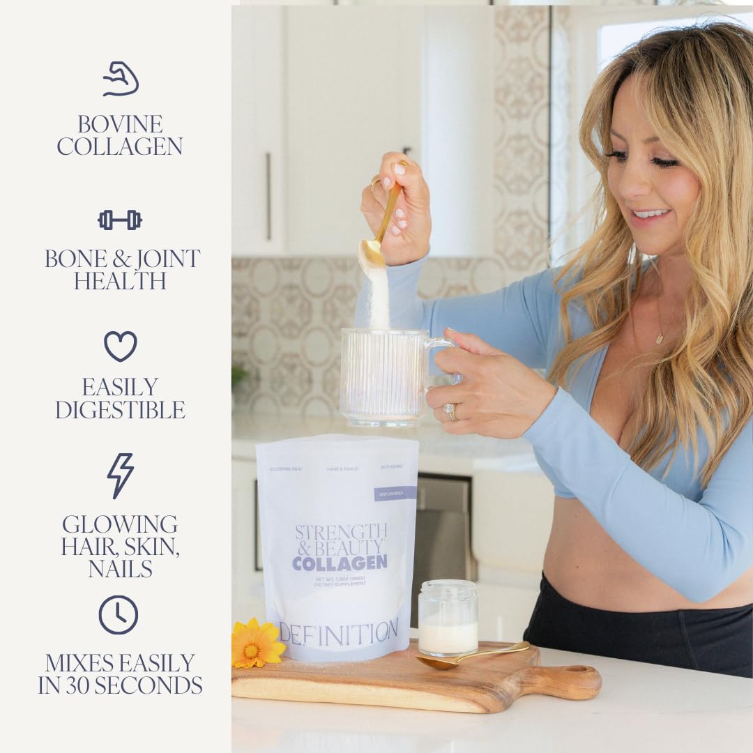 Collagen Powder for Women, Beauty Blend with Vitamin C, Biotin & Hyaluronic Acid, Supports Hair, Skin & Nails, 20 Servings, Grass-Fed Bovine, Unflavored — Amazon image 2