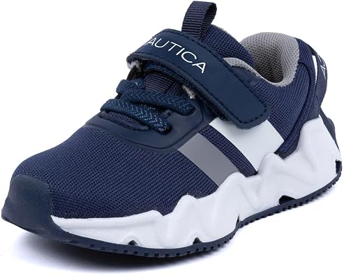 Nautica Kids Fashion Sneaker Athletic Running Shoe with Easy Strap for Boys and Girls Toddler and Little Kid