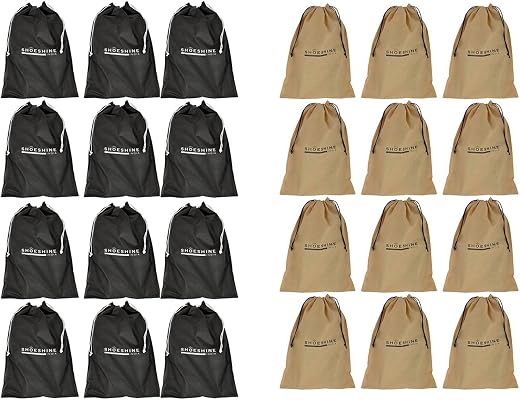 Shoeshine Shoes Bags for Travel &amp; Storage (Set of 24 Bags) Shoe Organizer Unisex Travel Accessories Shoe Cover for Travell...