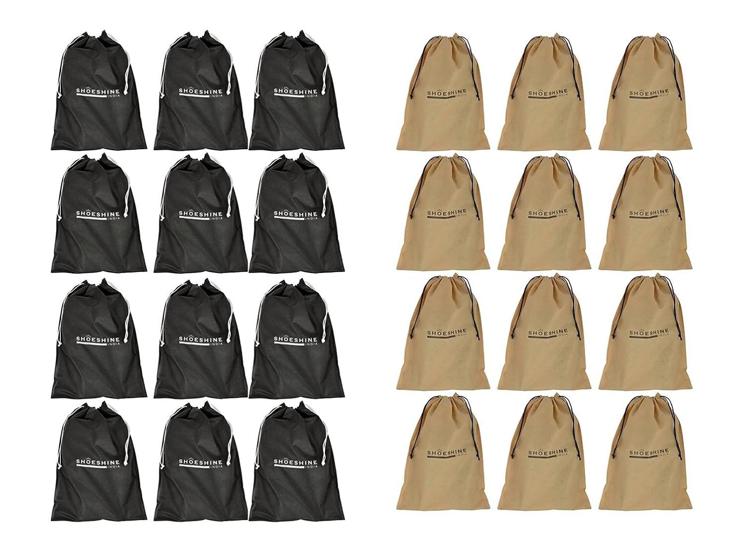 Shoeshine Shoes Bags for Travel & Storage (Set of 24 Bags) Shoe Organizer Unisex Travel Accessories Shoe Cover for Travell...