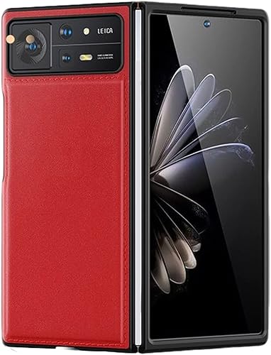 YAGELANG Funda de cuero para Xiaomi Mix Fold 2 a prueba de golpes de cuero real carcasa trasera delgada con protección de cámara funda protectora