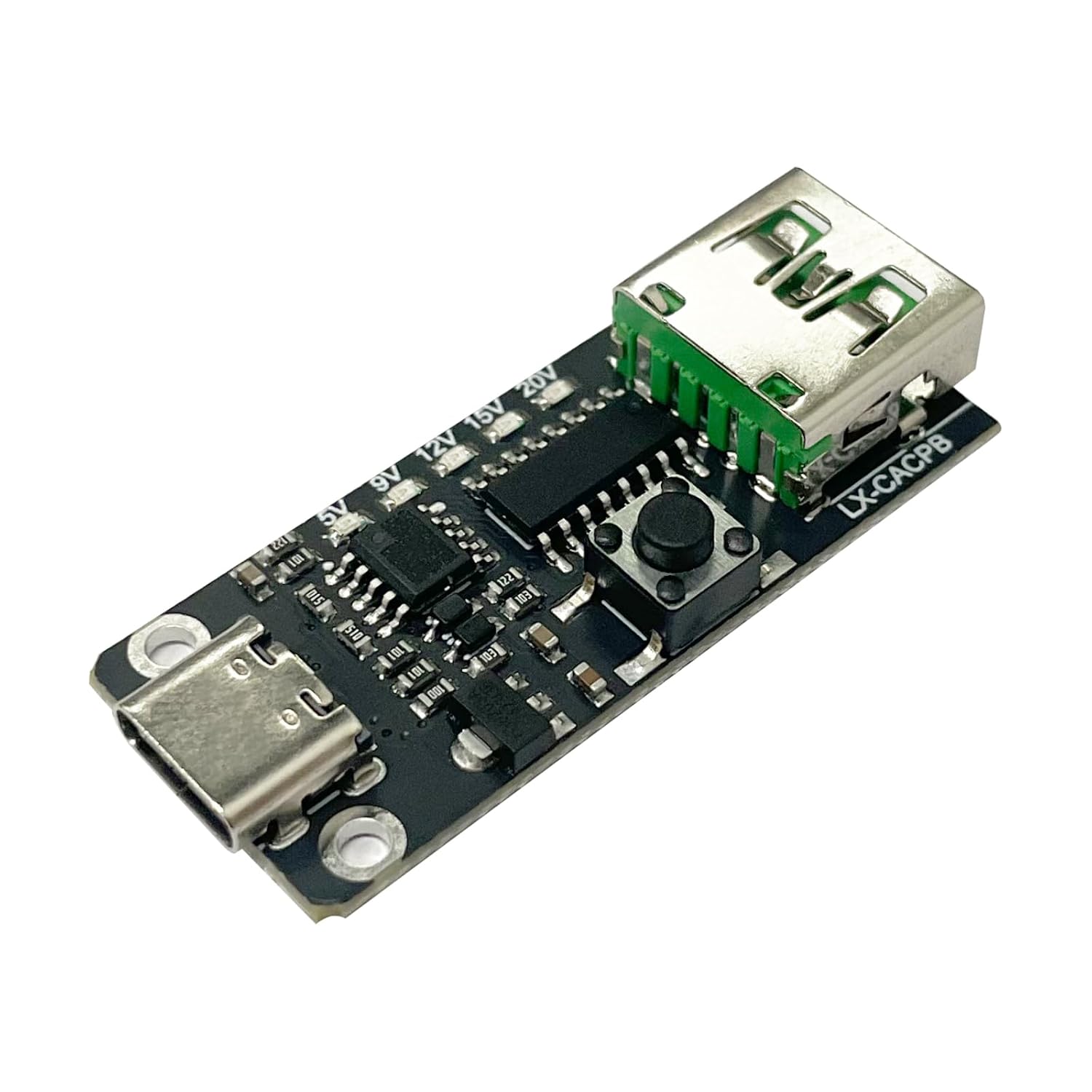 2PCS USB-C 5A PD Trigger Board, Type-C Female Input Fast Charge Type-C to 5V 9V 12V 15V 20V USB-A Port Output, PD/QC Decoy Board Adjustable Voltage Power Trigger Module image 5
