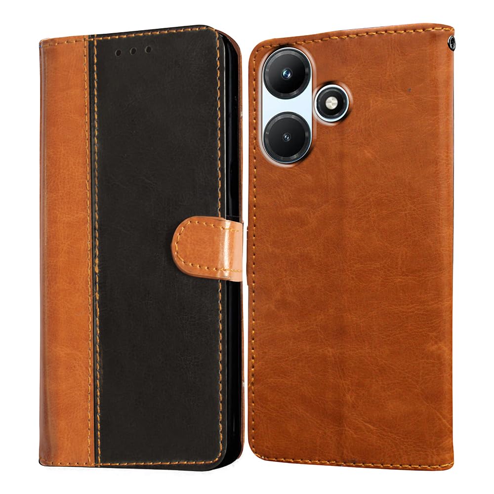 Amazon Brand- Solimo Flip for Infinix Hot 30i 4G (Leather_CamelBlack) (B0C14VD7H1) Amazon Price History, Amazon Price Tracker