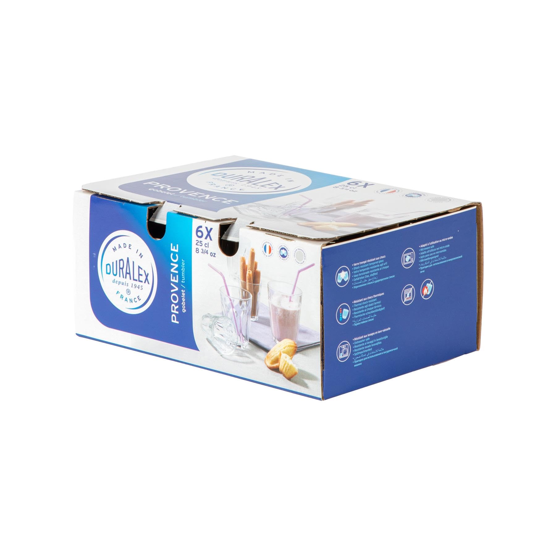 Duralex Prisme Lot De 4 Gobelets En Verre Ultra Solides - Multicolores