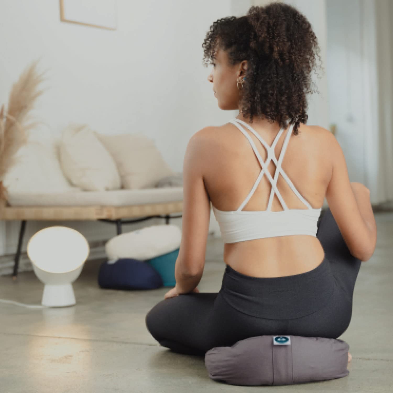 Cuscino Meditazione Mezzaluna - Yoga Zafu - Rivestimento in Cotone Lavabile