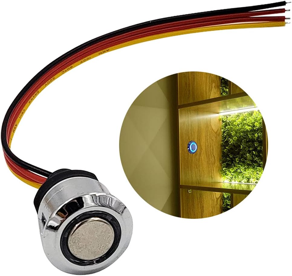 HAMRVL3-Pack Led Dimmer Switch for Led Lights DC 5-24V,Touch Dimmer Switch Stepless Dimming Led Strip Controller For Camper,Cabinet,Auto,17mm/0.67in Mounting Hole