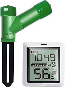 ECOWITT WH0291 Soil Moisture Tester Plant Soil Moisture Sensor Meter with Digital LCD Display for Garden Lawn Potted Plant Care Indoor Outdoor