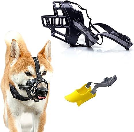 Amazon Co Jp 犬の銃口 小型 中型 大型 X大型犬用の通気性バスケット銃口 噛み付き防止 吠え声 噛む犬の口カバー1つの無料のアヒルの子犬の口カバー ペット用品