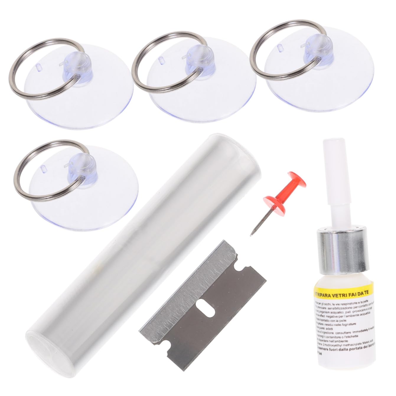 Amosfun 5 Juegos Kit de Reparación de Grietas para Parabrisas Reparador de Arañazos de Vidrio para Automóviles Efectiva y Práctica para Daños Ventanas de Coche