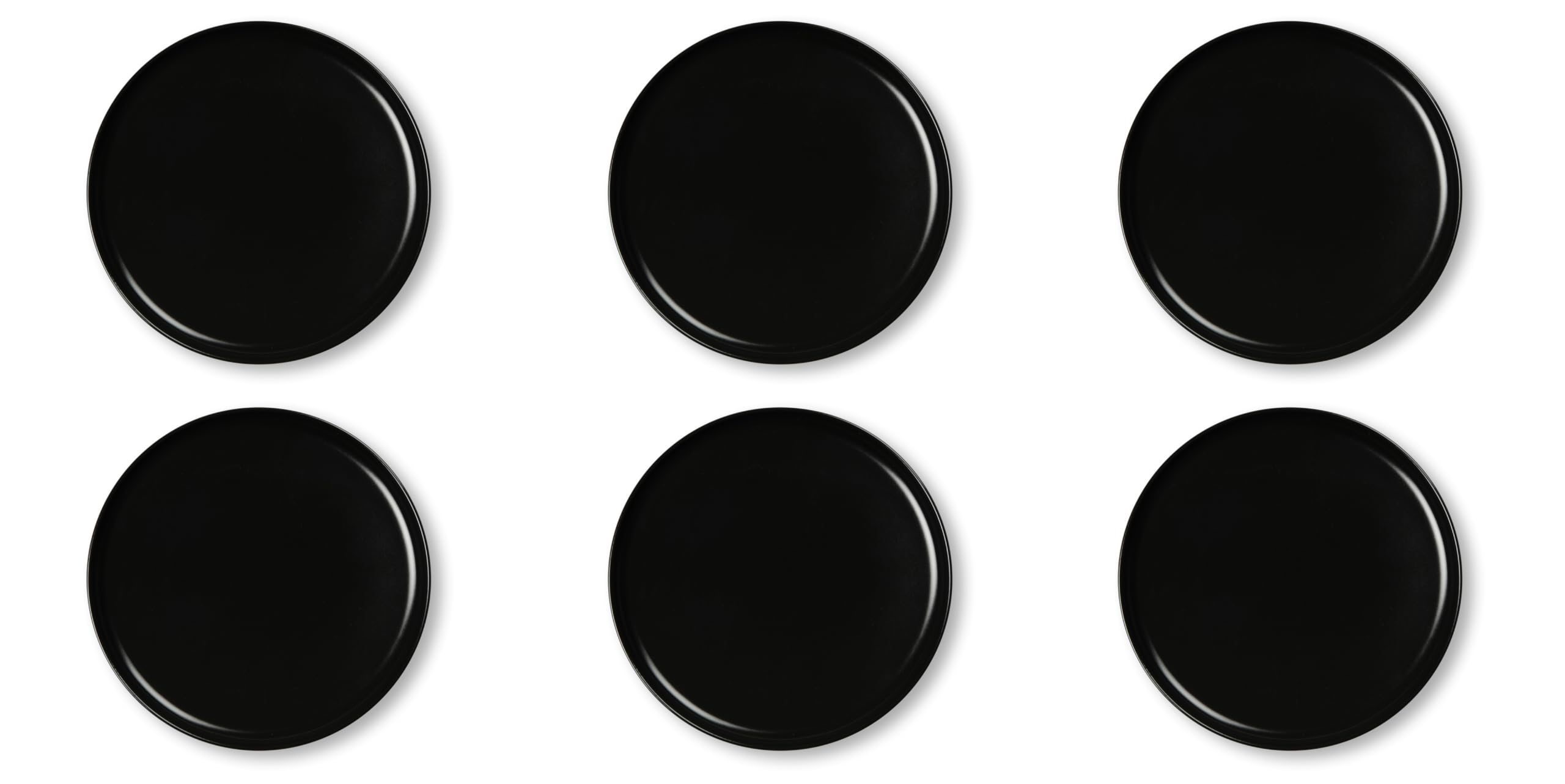 Excelsa Nordic Lot de 6 assiettes plates en céramique noir mat