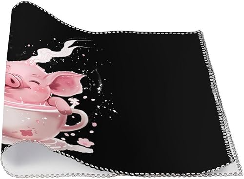 Miniatura 3 de Funny Pigs Cup Placemats Set of 6 Resistant Table Mats Washable Place Mats for Dinner Party Table Decoration