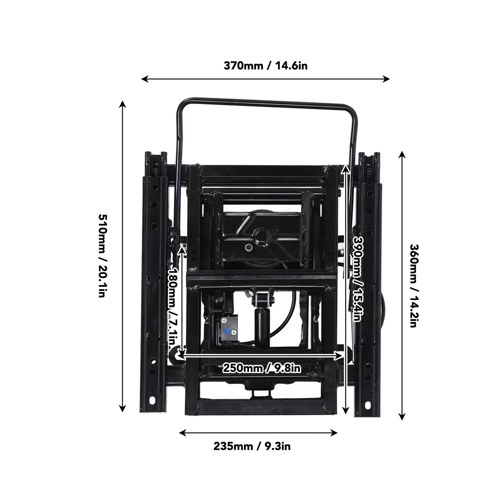 AUNMAS Base de Asiento con Suspensión, Base de Asiento con Suspensión Neumática de Acero Laminado en Frío con Pista Deslizante de 130 Mm, Soporte de con Amortiguador para Camiones, Vehículos