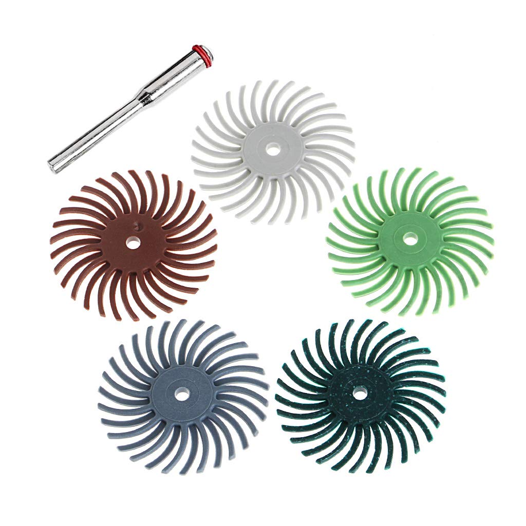 KAKASEA 6Pcs Detail Abrasive Brush Mixed Grit Coarse Tool Accessories for Rotary Tools